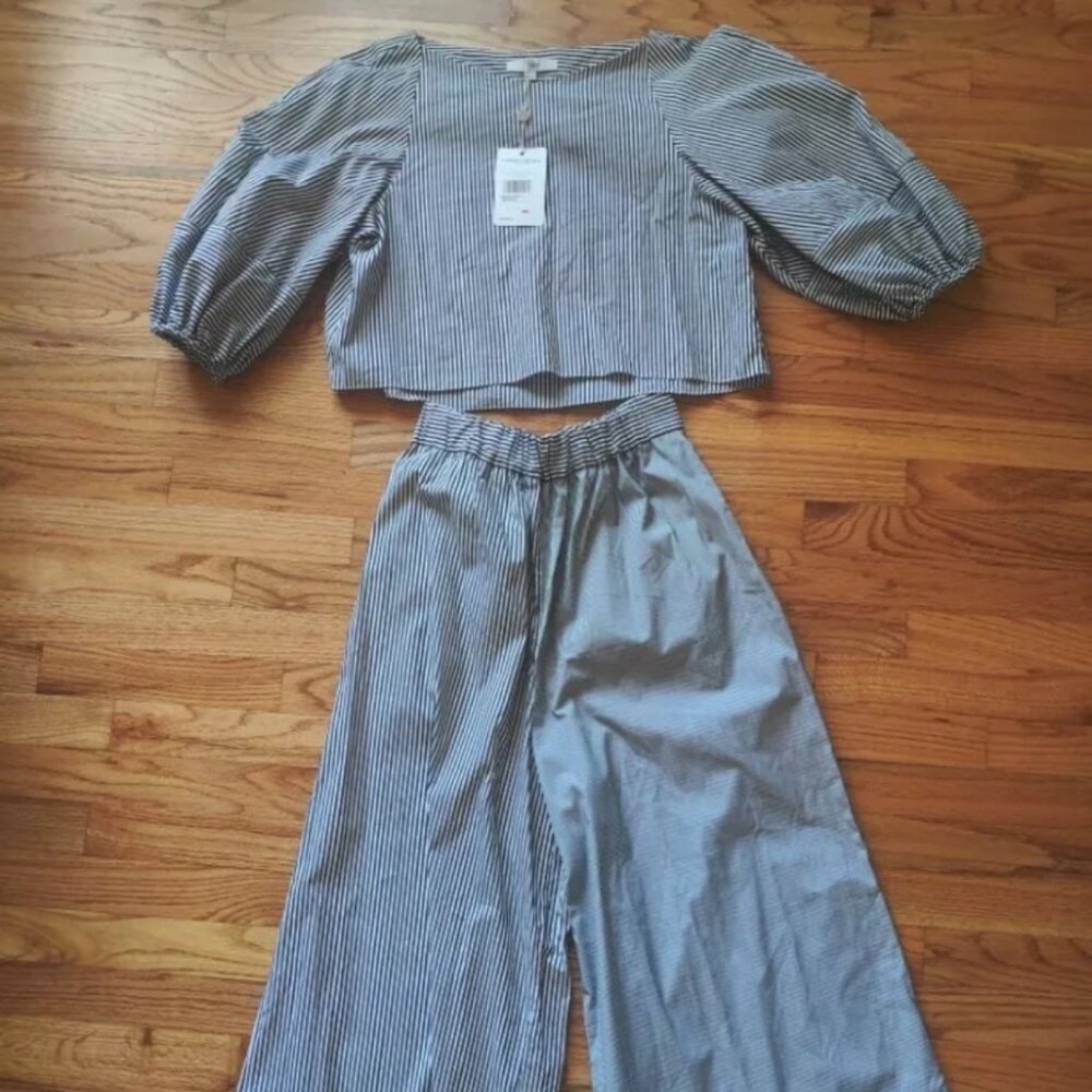 Tibi Women's Striped 2-Piece Set - Size S Bottoms, Size 6 Top